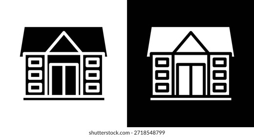 school icon silhouette vector illustration isolated flat style