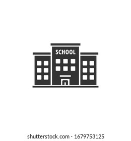 School icon in simple design. Vector illustration