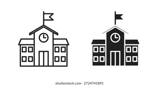 Vectores sencillos del icono de la escuela en negro, convenientes para los proyectos