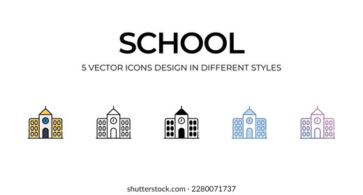 Icono de la escuela. Adecuado para diseño de páginas Web, aplicaciones móviles, UI, UX y GUI.