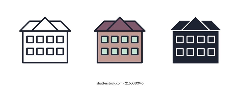 school icon symbol template for graphic and web design collection logo vector illustration