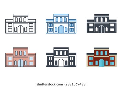 Plantilla de símbolo de icono de escuela para la ilustración vectorial de la colección de diseño gráfico y web