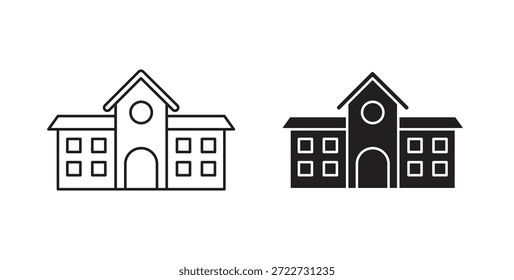 Símbolo de icono de la escuela. Vector EPS 10. icono de línea y glifo
