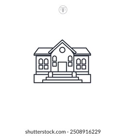School icon symbol vector illustration isolated on white background