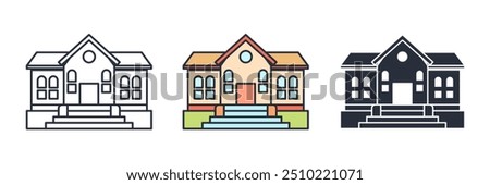 School icon symbol vector illustration isolated on white background