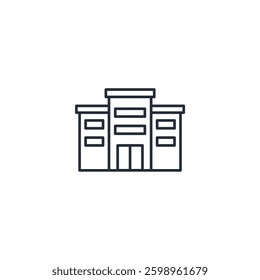 School icon symbol vector sign isolated on white background illustration for graphic and web design