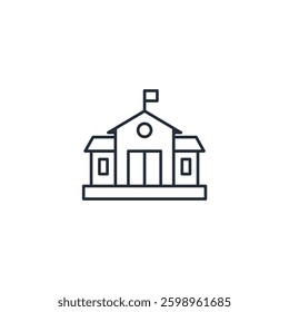 School icon symbol vector sign isolated on white background illustration for graphic and web design
