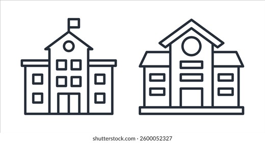 School icon symbol vector sign isolated on white background illustration for graphic and web design