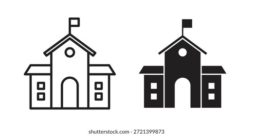 Icono de la escuela para la Plantilla. Conjunto de gráficos de Vector de iconos