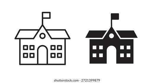 Icono de la escuela para la Plantilla. Conjunto de gráficos de Vector de iconos