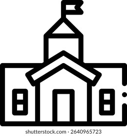 school icon. Thin Linear Style Design Isolated On White Background