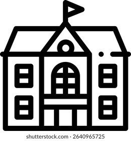 school icon. Thin Linear Style Design Isolated On White Background