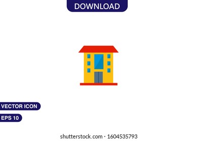 School icon in trendy flat style isolated on white background vector illustration