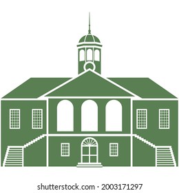 School icon vector building silhouette isolated illustration