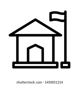 School icon vector , building template logo design , business student education , outline solid background white