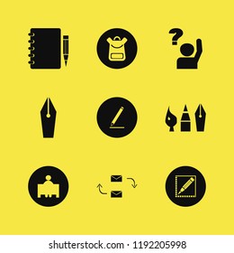school icon. school vector icons set fountain pen, teacher, ask pupil and response letter