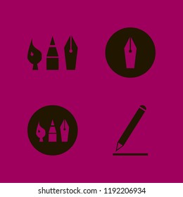 school icon. school vector icons set pencil, fountain pen and drawing painting tools