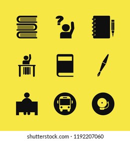 school icon. school vector icons set book, notebook pencil, school bus and books