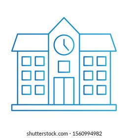 School Icon, Vector Illustration, Education Colour Outline