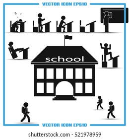 School icon vector illustration eps10. Isolated badge for website or app - stock infographics