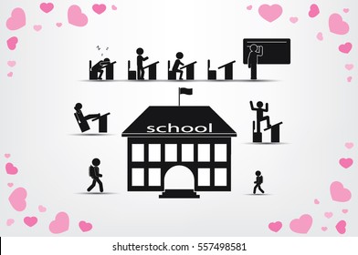 School icon vector illustration eps10. Isolated badge for website or app - stock infographics
