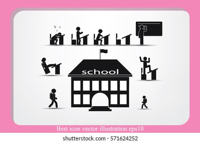 School icon vector illustration eps10. Isolated badge for website or app - stock infographics 