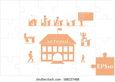 School icon vector illustration eps10. Isolated badge for website or app - stock infographics