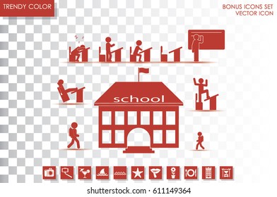 School icon vector illustration eps10. Isolated badge for website or app - stock infographics