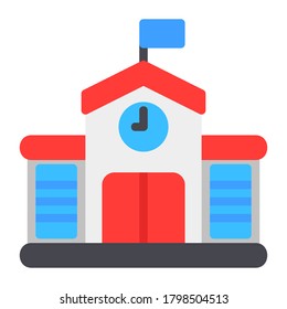 School icon vector illustration in flat style for any projects, use for website mobile app presentation
