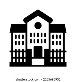 Plantilla de logotipo de la ilustración del vector de icono de escuela aislada en fondo blanco