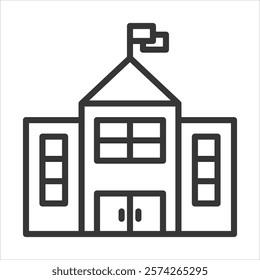 School Icon Vector Illustration Outline