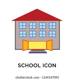School icon vector isolated on white background for your web and mobile app design, School logo concept