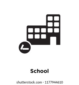 School icon vector isolated on white background, logo concept of School sign on transparent background, filled black symbol
