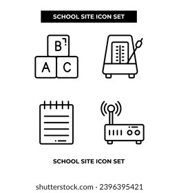 school icon vector minimalism set