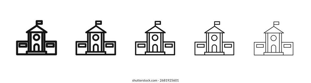 Icono de la escuela Vector esquema conjunto ilustración signo