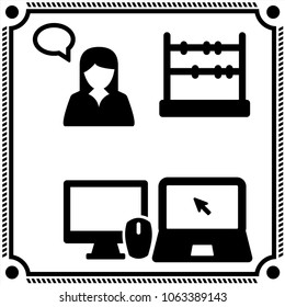 school icon vector set