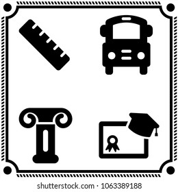school icon vector set