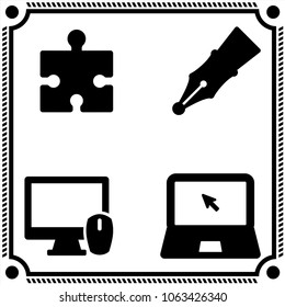 school icon vector set