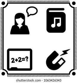school icon vector set