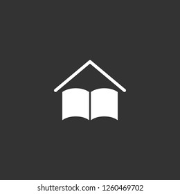School icon vector. School sign on black background. School icon for web and app