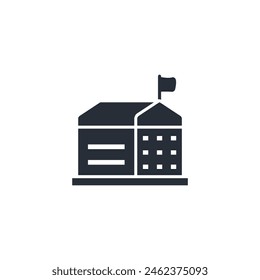 School icon. vector.Editable stroke.linear style sign for use web design,logo.Symbol illustration.