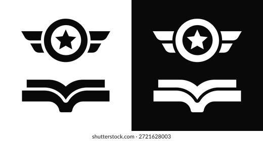 School Icon White And Black Background Style