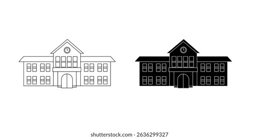 ícone da escola branco no plano de fundo