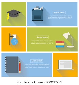 School icons, back to school concept