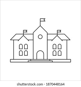 School Icons Building University On White Stock Vector (Royalty Free ...