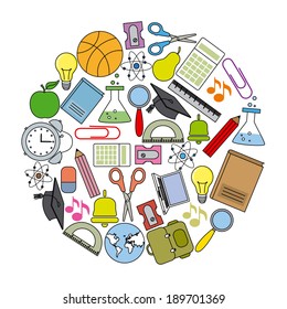 school icons card