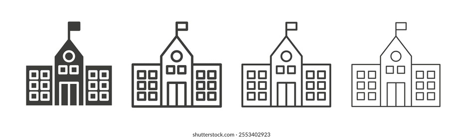 school icons collection. vector set in black color