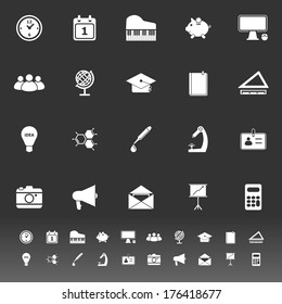 School icons on gray background, stock vector