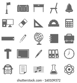 School icons on white background, stock vector