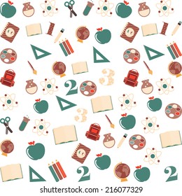 School icons on white background
